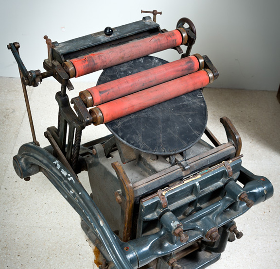 Imprenta tipográfica Minerva Boston de platina